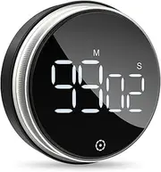 AMIR Digital Kitchen Timer, Timer for Kids, Digital Timer Battery Powered with Large LED Display, Adjustable Volume, Magnetic Timer for Cooking, Studying, Office, Silver (Battery not Included)