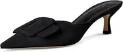 [Fericzot] Mules for Women,Slingback Buckle Pumps Pointed Toe slippers Kitten Heels Shoes Slides Backless Dress Sandals