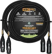 2 Units - 12 Foot - WBC-PRO-QUAD Ultra-Silent Ultra-Flexible Balanced Star-Quad Cable with Neutrik Male & Female XLR Plugs & Black Tweed Jacket