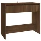 Brown Oak Wood Console Table Hallway Entry Wooden Desk Display Shelf Drawers