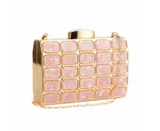 Acrylic Small Cube Clutch Purse for Women Formal Evening Handbag-Pink