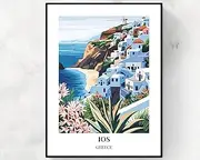 momima Ios Travel Print Ios Greece Travel Gift City Poster Wedding Gift Birthday Present