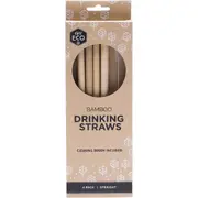 Ever Eco Bamboo Straws Straight(Cleaning brush included) 4 Pack