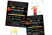 Reusable First And Last Day Of School Double Sided Chalkboard Sign