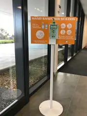 The Easy Stand for Sanitiser Solid 5mm Steel Base 1.3m High - Australian Made
