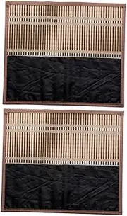 ABOOFAN Pcs Bamboo Writing Brush Holder Calligraphy Pen Case Roll Slots Portable Stationery Pencil Case for Artists Pencil Storage Organizer Brush Pen Bag l Size