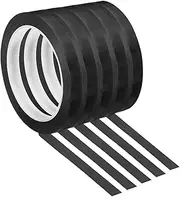 uxcell 5 Pack Whiteboard Tape, 11mm 7/16" Width Art Tape Dry Erase Board Pinstripe Thin Tape for Graphic Chart Grid Drafting Electrical Marking, Black