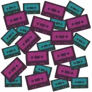 Cassette Tape Deluxe Sparkle Confetti 1/2 ounce Bag Paper 1980's 80s Decorations