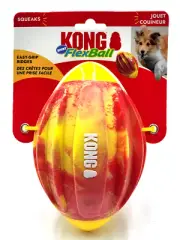 KONG Sport FlexBall Football XL Bouncy Floating Easy Grip Dog Fetch Toy 7.5"