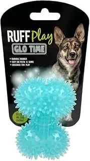 Ruff Play Glow in The Dark Bone Small Dog Toy – Glow-in-The-Dark Chew Toy for Dogs of All Breeds – Durable, Safe & Fun for Day and Night Fetch Play