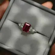 2CT Emerald Cut Lab Created Red Ruby &Diamond Women's Ring 14K White Gold Plated