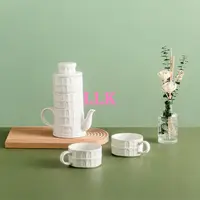 在飛比找蝦皮購物優惠-比薩斜塔創意茶具組合 英式下午茶組合 陶瓷茶壺茶杯組 咖啡壺
