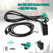 AUX USB Car Socket Switch Audio + Cable For BMW E60 E61 E63 E64 E87 E90 E70 F25