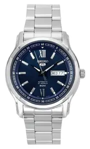 Seiko 5 Analog Stainless Steel Blue Dial Day/Date Automatic SNKP17K1 Mens Watch