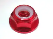 M5 NUT Aluminium ANODIZED x 5 Alloy Flange Nylon Insert Lock Nut RED 5 piece