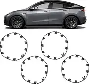 Wheel Rim Protector, 21 Inch High Hardness Wheel Rim Guard with Weather Scratch Resistant, Hubcap Rim Patch Replacement, for Y Performance 2021 to 2023 (Matte Black) (Carbon Pattern Glossy Black)