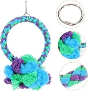 DECOMELODY Parrot Swing Ring Cage Bird Swing Indoor Small Parrot Stand Perch Hanging Bird Perch Parakeet Cage Swing with Bird Swing for Parakeets Large Bird Stand Swing Perches Cotton Rope