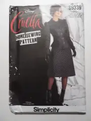 Simplicity Sewing Pattern S9339 Disney Cruella Costume Outfit Misses 14-22 Uncut