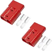 Anderson Type Plug Connector, YEESON 2Pcs 175AMP 600V RED Plug Cable Terminal Battery PowerBattery Quick Connector with Solid Copper Terminals