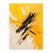 Knife Art Abstract Yellow Painting Canvas Print