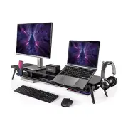 Fenge Monitor Stand, Dual Monitor Riser for 2 monitors with Adjustable Laptop...