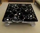 Black Agate table top, Kitchen dining table , Agate sofa table top, geode Agate