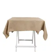 54x54" Natural Square Faux Burlap Tablecloth Wedding Party Decorations