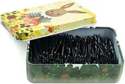 Mini Bobby Pins Black with Cute Case, 200 CT 1.38 Inch Small Hair Bobby Pins for Buns, Premium Hair Pins for Kids, Girls and Women, Great for All Hair Types