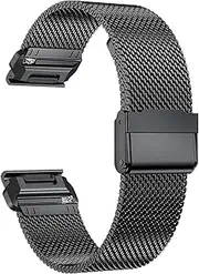 TOPBD 22mm 26mm QuickFit Milanese Metal Strap For Garmin EPIX GEN2 Fenix7 7X Solar/6X 6XPro 5XPlus Forerunner 955 Enduro 2 Watchbands