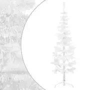 Slim Artificial Half Christmas Tree with Stand White 120 cm