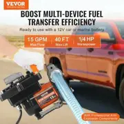Fuel Transfer Pump 12V 15 GPM 1/4 HP Diesel Pump with Auto Fuel Nozzle