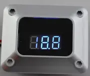 Silver 3 Digit Blue LED 12v Rectangle Digital Voltmeter Car Marine RV Audio SUV