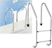 3 Step Swimming Pool Ladder,with Pedaland Double Handrails,Weight Capacity 550 Lbs,for Water Park Easy to Maintain and Install(3-steps1.2mm)