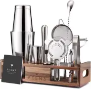 Mixology Bartender Kit Bar Tool Set Cocktail Making Kit Boston Shaker with Stand