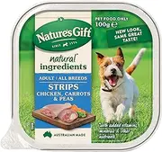 Nature's Gift Strips Chicken with Carrots & Peas Adult Dog Wet Food 100g (Pack of 24)