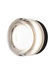 Cape 1 Light Wave Exterior Wall Sconce in Black