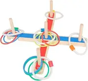 SUPVOX Charming Ring Toss Wooden Ring Toy for Boys and Girls Enhance Hand-Eye Coordination