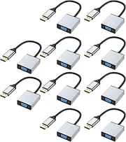 10 Pack DisplayPort to VGA Adapter, DP Display Port to VGA Converter Male to Female Aluminium HD 1080P, Gold-Plated Cord Compatible with Lenovo, Dell, HP, ASUS