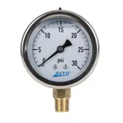 Pressure Gauge,Glycerin Filled,2-1/2",0-30 psi ( single scale) ,1/4 NPT lower