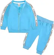 [FEESHOW] Kids Boys Girls Two Pieces Sweatsuit Sweatshirt and Pants Set Sportswear Workout Outfits