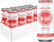 Hiball Energy Seltzer Water, Caffeinated Sparkling Water Made With Vitamin B12