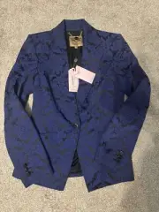 TED BAKER jacquard smart formal dressy suit jacket blazer Size 2 MSRP $425 NWT