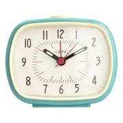 Leni Retro Vintage Rectangle Bedside Analogue Beep Alarm Clock Smokey BLU