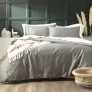 Park Avenue Natural Bamboo Cotton 500 Thread Count Charcoal Quilt Cover Set