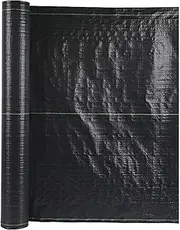 Heavy Duty Grass Barrier, Heavy Duty Anti Grass Control Mat, Sturdy Black Barrier Mat for Underlayment, Commercial Driveway, Landscaping