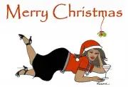 Sassy diva #2 christmas cards African American unique