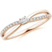 Prong Set Princess-Cut Diamond Split Shank Promise Ring