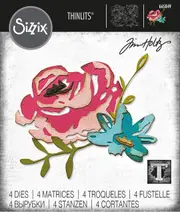 Tim Holtz Brushstroke Flowers #4 Thinlits Die Set