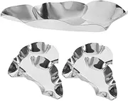 Yardenfun 5pcs Stainless Steel Oyster Dish Holder Reusable Clam Shells for Grilling Cooking Multifunctional Sauce Plate for Home Restaurant Buffet Use