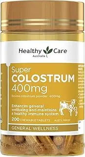 Healthy Care Colostrum Chewable Tablets - Supports Immune System & Wellbeing - Premium Quality Dietary Supplement - 200 Tablets - 400 mg